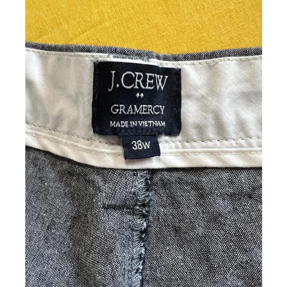 J.Crew Gramercy Shorts 38 Gray Chambray Speckled Cotton Flat Front Casual Summer